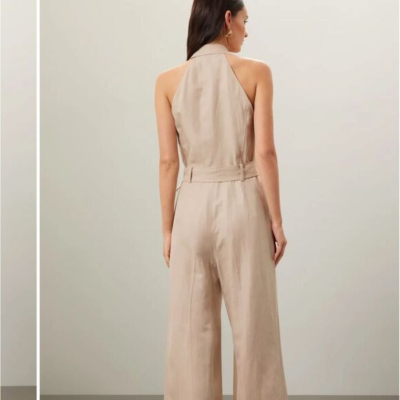 Saylor White Denim Ruffle Front Top Harriette Size Large Nautical Girly - Picture 4 of 8